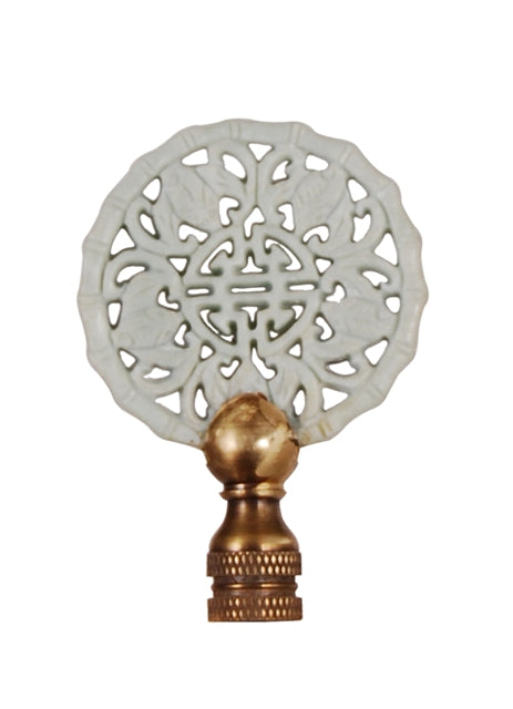 HAND CARVED FINIAL-WHITE