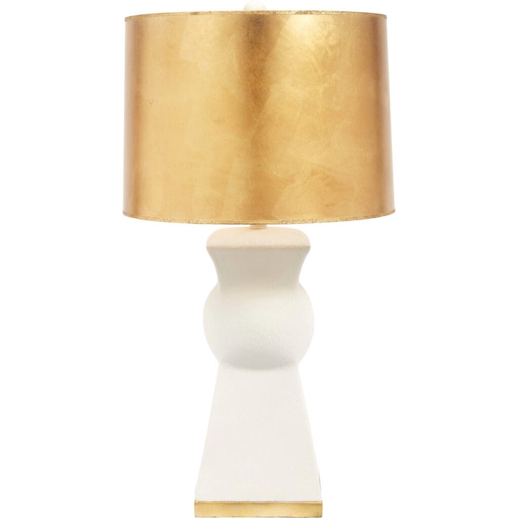 KELLY LAMP-WHITE WITH GOLD SHADE