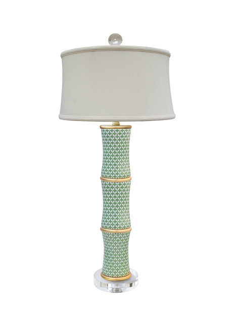 SARAH HEREND INSPIRED CANE LAMP-GREEN