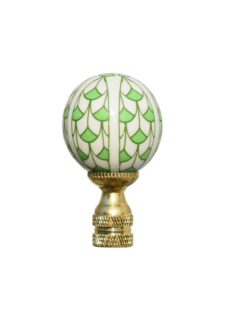 CERAMIC HEREND INSPIRED FINIAL-GREEN